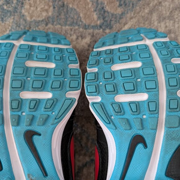 NIKE Sneakers Women's‎ 8.5 Downshifter 5 Black Turquoise Lace Up Slip On Running - Picture 11 of 13